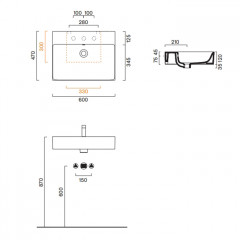 Catalano PREMIUM Раковина 60x47, без отв. под смеситель, покрытие Cataglaze+, цвет белый глянцевый