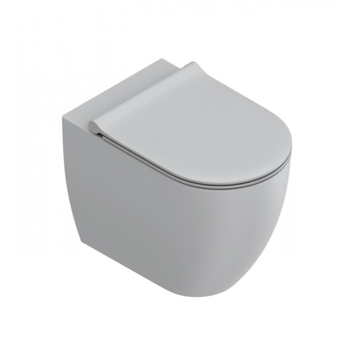 Catalano SFERA Унитаз напольный 55x35, безободковый, универс.слив, смыв Tornado, покрытие Twinglaze+, без крепежа, цвет Cemento Satinato
