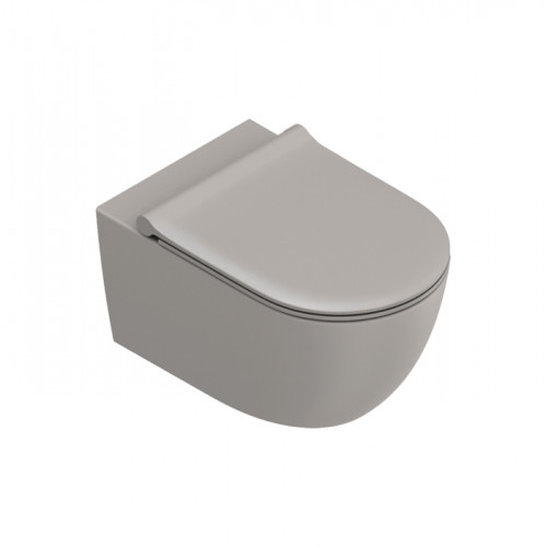 Catalano SFERA Унитаз подвесной 55x35, безободковый, смыв Tornado, покрытие Twinglaze+, без крепежа, цвет Tortora Satinato