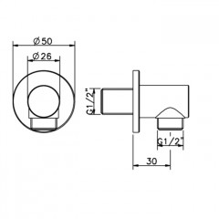 CISAL LESS NEW Выпуск воды,D 50 мм, цвет Nero Opaco