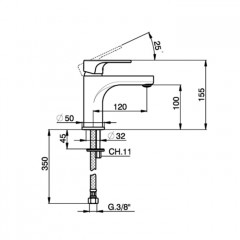 CISAL Alma Смеситель однорычажный для раковины на 1 отверстие без донного клапана, цвет хром