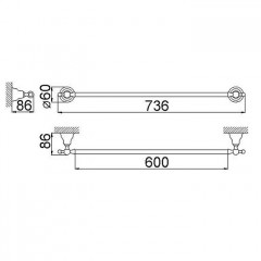 HUBER Croisette Полотенцедержатель 60 см, цвет бронза