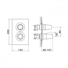 CISAL Vita Смеситель встраиваемый для душа на 3 выхода, цвет черный матовый