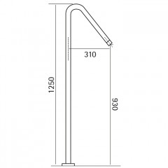 HUBER Lynox Напольный излив, нержавеющая сталь