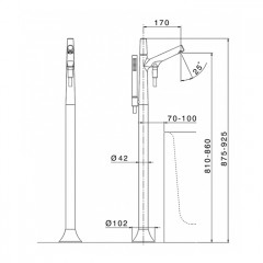 CISAL VITA Внешняя часть отдельностоящего смесителя на ванну с руч душем, черный матовый