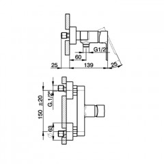 CISAL Tender Смеситель однорычажный настенный для душа, цвет хром