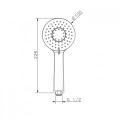 CISAL Shower Лейка душевая ручная с тремя типами струи, d 100 мм, цвет хром