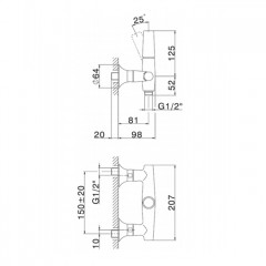 CISAL Vita Смеситель для душа, цвет хром