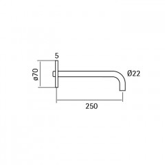 CISAL Less New Излив настенный 250 мм, цвет нержавеющая сталь