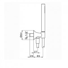 CISAL VITA Душевой комплект с ручным душем, держателем с подводом воды и шлангом 1500 мм., цвет черный матовый