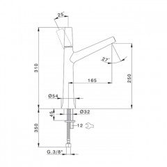 CISAL Vita Смеситель высокий однорычажный для раковины 1 отверстие , цвет хром