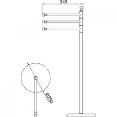 CISAL Arcana Полотенцедержатель напольный тройной, цвет золото