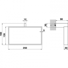 CISAL Quad Полотенцедержатель прямоугольный 25 см, цвет хром (акция на товар из наличия)