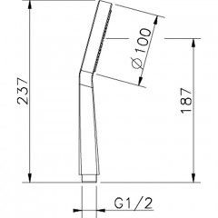 HUBER Shower Лейка душевая ручная D100 мм с одним типом струи, цвет хром