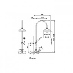CISAL Arcana Empress Настенная душевая система:смеситель для душа,верхний душ Easy Clean,ручной душ с держателем и шлангом, цвет хром