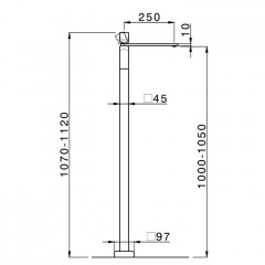 CISAL HI-RISE Смеситель для раковины напольный, однорычажный, внешняя часть, цвет хром