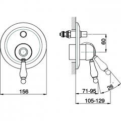 CISAL Arcana Empress Внешняя часть встраиваемого однорычажного смесителя для ванны/душа, цвет бронза