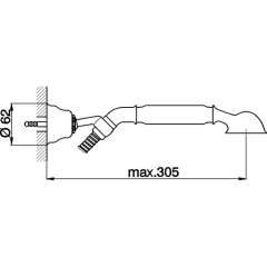 CISAL Arcana Toscana Ручной душ для настенного крепления (держатель, лейка, шланг), цвет золото/белый