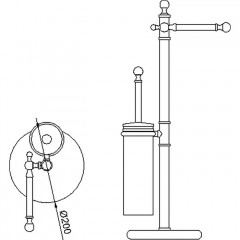 CISAL Arcana Напольная стойка с ершиком и держателем т/б, цвет золото