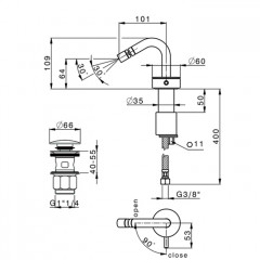 CISAL Slim Смеситель для биде на 1 отв, цвет черный матовый