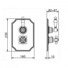 CISAL Arcana Empress Внешняя часть встраиваемого термостатического смесителя, с переключателем на 2 потока, цвет хром