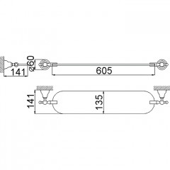 CISAL Arcana Полочка стелянная 60см, цвет хром