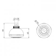 CISAL Shower Верхний душ d=85мм, без держателя, цвет хром