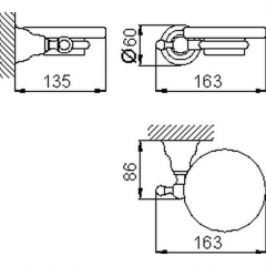 HUBER Croisette Мыльница подвесная, цвет золото/керамика