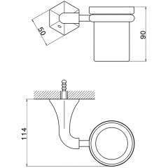 CISAL Cherie Стакан подвесной, цвет золото/керамика