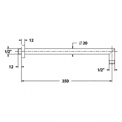 CISAL Cherie Держатель верхнего душа настенный, L350, цвет хром