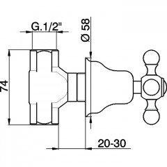 CISAL Arcana Ceramic Запорный вентиль 1/2"; F, цвет хром