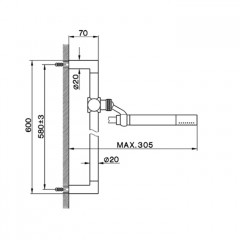 CISAL Shower Душевой гарнитур:ручная лейка,шланг 150 см,штанга 58 см, цвет хром