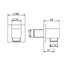 CISAL Xion Вывод из стены для душевого шланга, цвет Nero Opaco