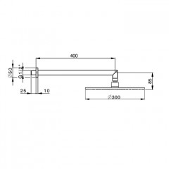 CISAL Shower Верхний душ 300 мм., с настенным держателем 400 мм., цвет белый матовый