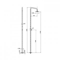 CISAL Xion Однорычажная душевая колонна прогр.картридж, напольная для наружного/внутр. монтажа, душевая головка D-200 мм из нержавеющей стали