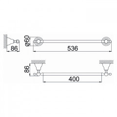 HUBER Croisette Полотенцедержатель 40 см, цвет бронза