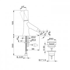 CISAL Vita Смеситель однорычажный для биде 1 отверстие с донным клапаном, цвет черный матовый
