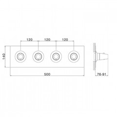 CISAL Внутренняя часть термостатического смесителя для душа 3-х функционального,