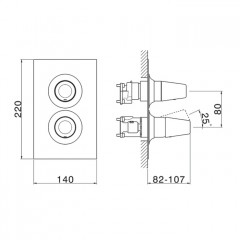 CISAL Vita Смеситель встраиваемый для душа на 3 выхода, цвет хром