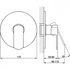 CISAL Roadster Внешняя часть встраиваемого однорычажного смесителя для душа, цвет хром