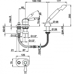 CISAL Arcana Empress Смеситель на борт ванны на 2 отверстия, 2 источника, без излива, цвет хром