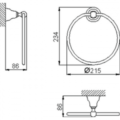 HUBER Croisette Полотенцедержатель - кольцо D215 мм, цвет золото