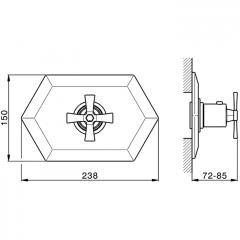 CISAL Cherie Внешняя часть встраиваемого термостатического смесителя для душа, цвет розовое золото/черный