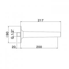 CISAL Vita Излив L=200мм, цвет черный матовый