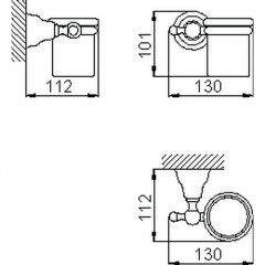 HUBER Croisette Стакан подвесной, цвет золото/керамика