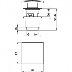 CISAL Донный клапан, цвет хром