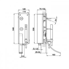 CISAL Wave Смеситель для ванны встраиваемый с ручной лейкой, цвет хром