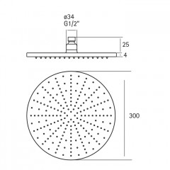 CISAL Xion Верхний душ D300 мм, цвет нержавеющая сталь (без держателя)
