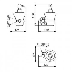 HUBER Croisette Дозатор подвесной, цвет бронза/керамика