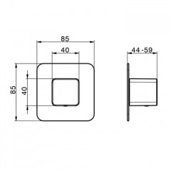 CISAL Cubic Внешняя часть встраиваемого смесителя , цвет хром (без внутр части(ZA003330, ZA003340)